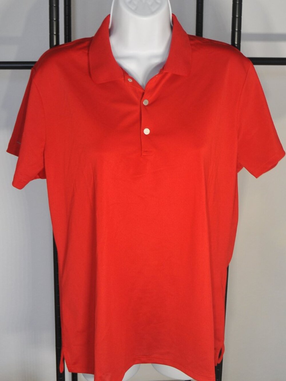 $110 Ralph Lauren RLX Womens L Tailored Fit Jersey Golf Polo Shirt Red NWT